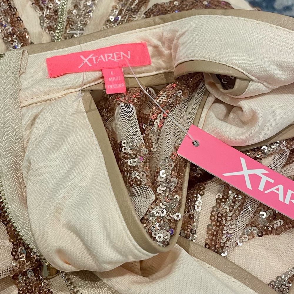 Xtaren Rose Gold Sequin Halter Mini Dress - Picture 5 of 5